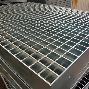 Steel bar grating close view