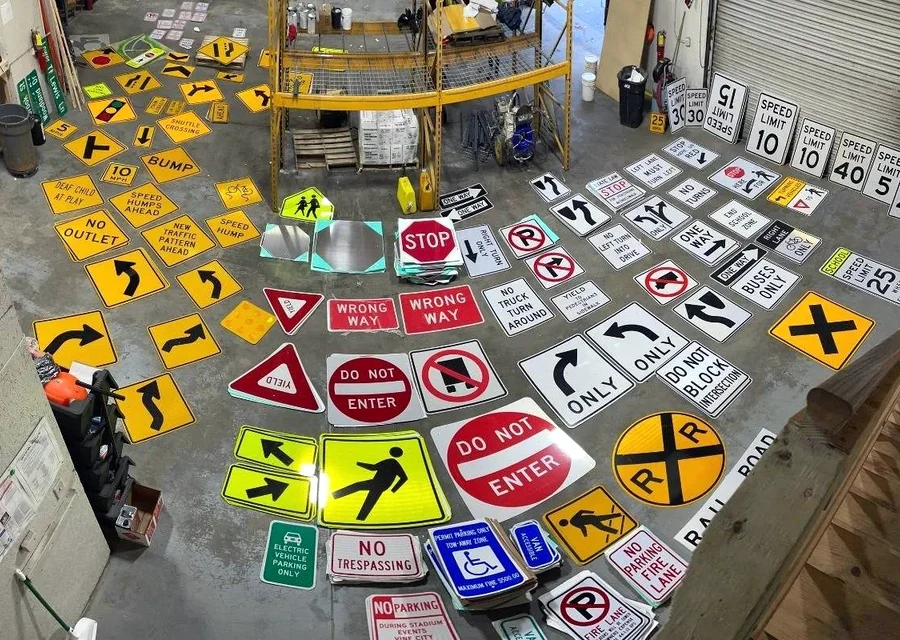 Traffic Signs for industrial metal product projects